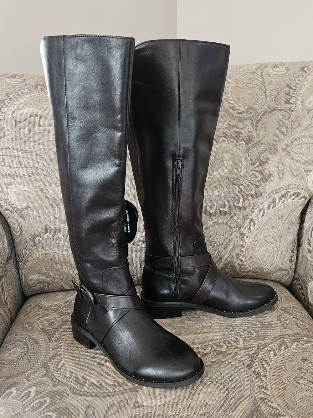 INC INTERNATIONAL CONCEPTS *Brown* Genuine Leather Riding Boots Sz 6 NEW